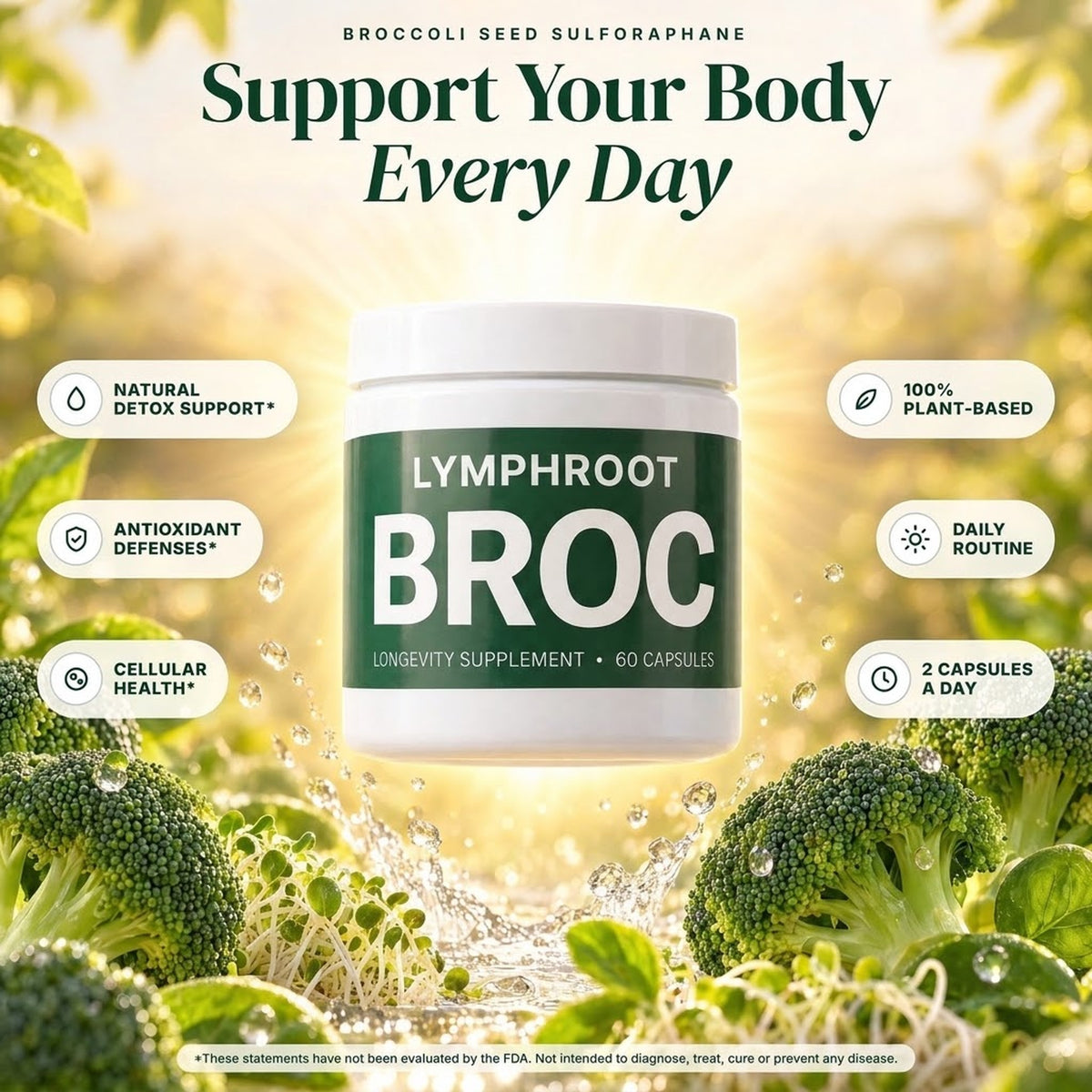 LymphRoot BROC benefits: natural detox, antioxidant and cellular health support