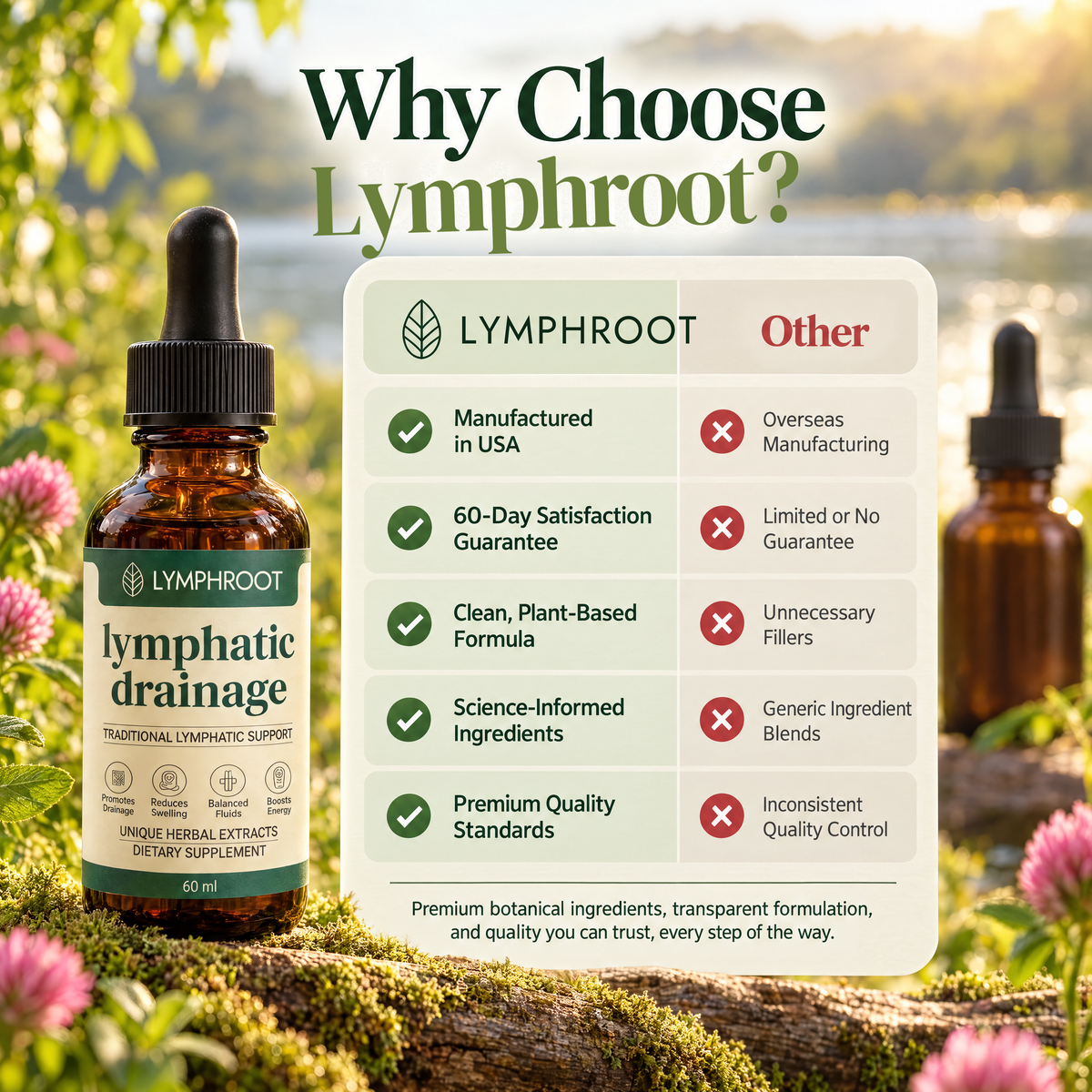 Why choose Lymphroot - comparison