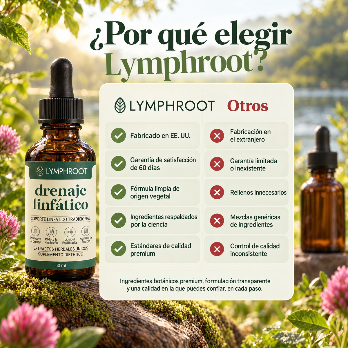 Por qué elegir Lymphroot - comparativa